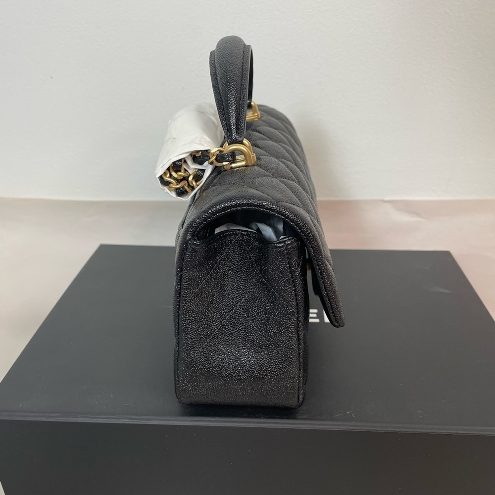 New CHANEL Caviar Quilted Mini Top Handle Rectangular Flap Bag - Picture 4 of 6